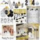 Black, Silver, & Gold Party Decorating & Photo Booth Kit for 10 Guests